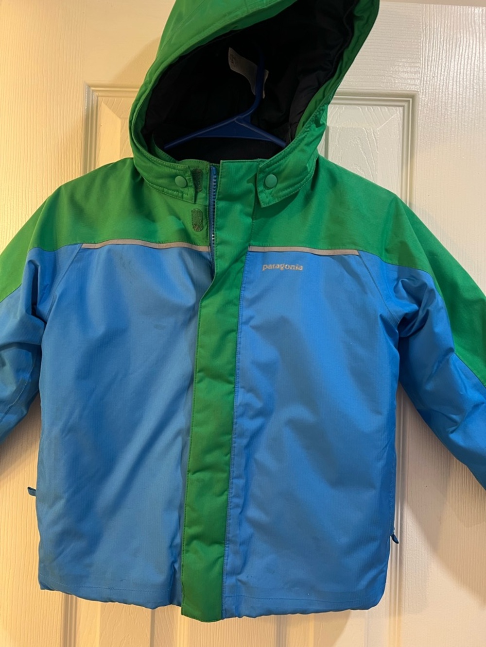 Patagonia Kids Green and Blue Hooded Jacket